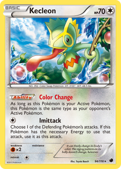 Kecleon, Plasma Freeze #94, Pokémon TCG card