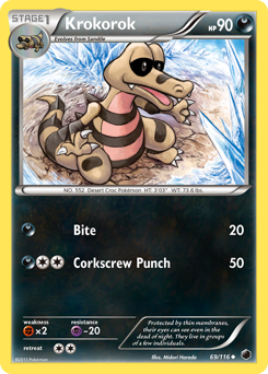 Krokorok, Plasma Freeze #69, Pokémon TCG card