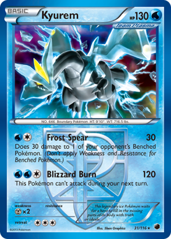 Kyurem, Plasma Freeze #31, Pokémon TCG card