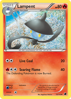 Lampent, Plasma Freeze #15, Pokémon TCG card