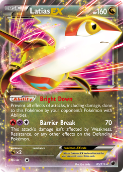 Latias-EX, Plasma Freeze #85, Pokémon TCG card