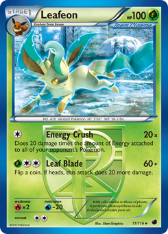 Leafeon, Plasma Freeze #11, Pokémon TCG card