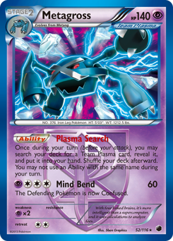 Metagross, Plasma Freeze #52, Pokémon TCG card