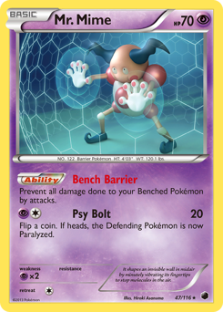 Mr. Mime, Plasma Freeze #47, Pokémon TCG card