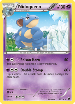 Nidoqueen, Plasma Freeze #42, Pokémon TCG card
