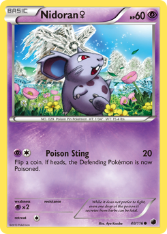 Nidoran ♀, Plasma Freeze #40, Pokémon TCG card