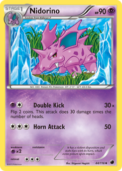 Nidorino, Plasma Freeze #44, Pokémon TCG card
