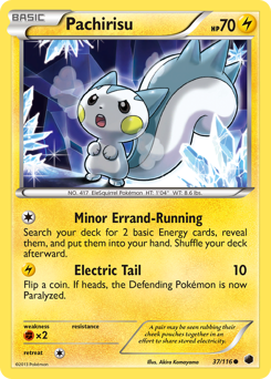 Pachirisu, Plasma Freeze #37, Pokémon TCG card