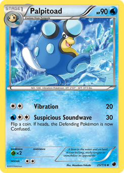 Palpitoad, Plasma Freeze #25, Pokémon TCG card