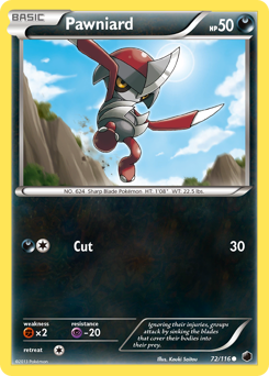 Pawniard, Plasma Freeze #72, Pokémon TCG card