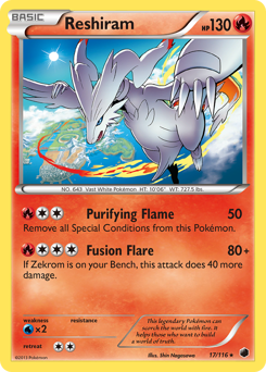 Reshiram, Plasma Freeze #17, Pokémon TCG card