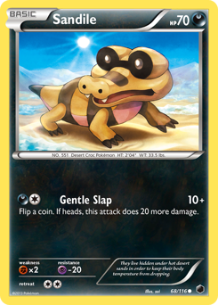 Sandile, Plasma Freeze #68, Pokémon TCG card