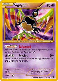 Sigilyph, Plasma Freeze #118, Pokémon TCG card