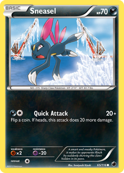 Sneasel, Plasma Freeze #65, Pokémon TCG card