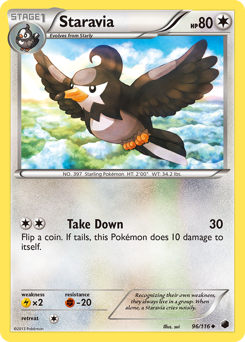 Staravia, Plasma Freeze #96, Pokémon TCG card