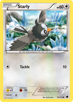 Starly, Plasma Freeze #95, Pokémon TCG card