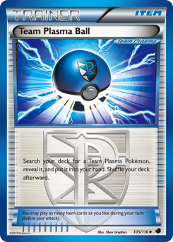 Team Plasma Ball, Plasma Freeze #105, Pokémon TCG card