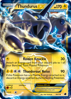 Thundurus-EX, Plasma Freeze #38, Pokémon TCG card
