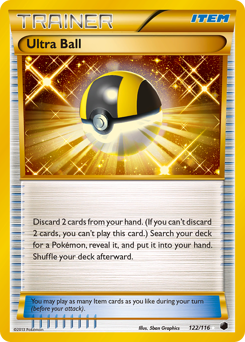 Ultra Ball, Plasma Freeze #122, Pokémon TCG card