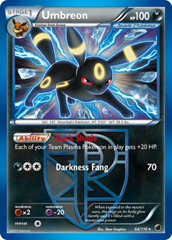 Umbreon, Plasma Freeze #64, Pokémon TCG card