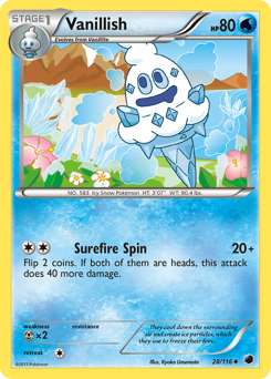 Vanillish, Plasma Freeze #28, Pokémon TCG card