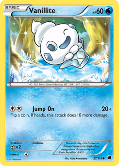Vanillite, Plasma Freeze #27, Pokémon TCG card