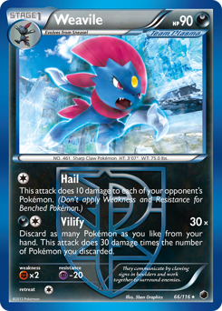 Weavile, Plasma Freeze #66, Pokémon TCG card