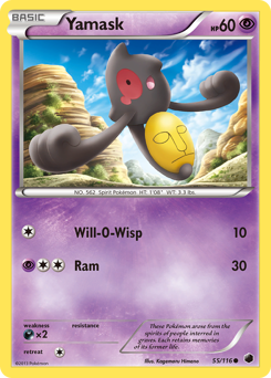 Yamask, Plasma Freeze #55, Pokémon TCG card