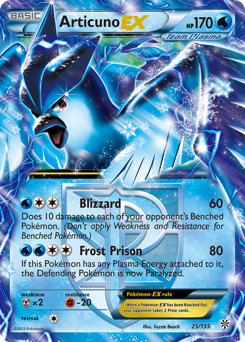 Articuno-EX, Plasma Storm #25, Pokémon TCG card