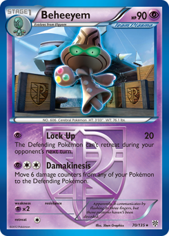 Beheeyem, Plasma Storm #70, Pokémon TCG card