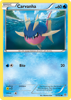 Carvanha, Plasma Storm #32, Pokémon TCG card