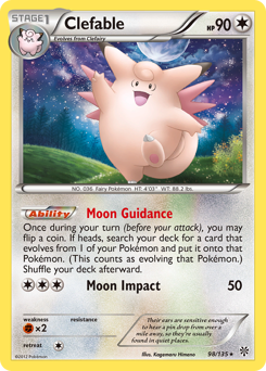 Clefable, Plasma Storm #98, Pokémon TCG card