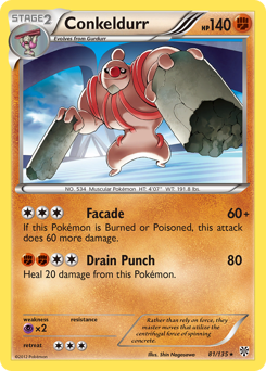 Conkeldurr, Plasma Storm #81, Pokémon TCG card