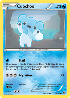 Cubchoo, Plasma Storm #40, Pokémon TCG card