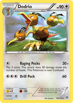 Dodrio, Plasma Storm #100, Pokémon TCG card