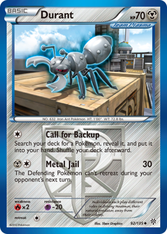Durant, Plasma Storm #92, Pokémon TCG card