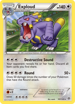 Exploud, Plasma Storm #107, Pokémon TCG card