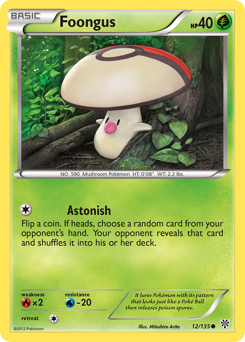 Foongus, Plasma Storm #12, Pokémon TCG card