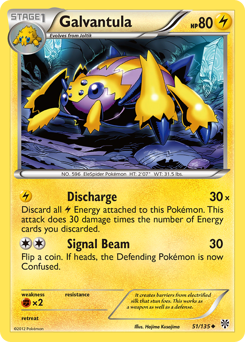 Galvantula, Plasma Storm #51, Pokémon TCG card