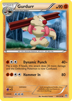 Gurdurr, Plasma Storm #80, Pokémon TCG card
