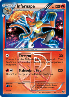 Infernape, Plasma Storm #17, Pokémon TCG card