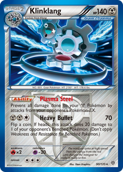 Klinklang, Plasma Storm #90, Pokémon TCG card