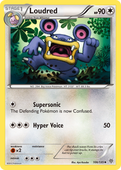 Loudred, Plasma Storm #106, Pokémon TCG card
