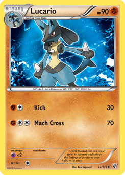 Lucario, Plasma Storm #77, Pokémon TCG card