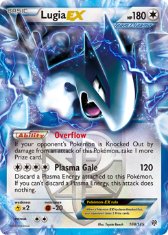 Lugia-EX, Plasma Storm #108, Pokémon TCG card