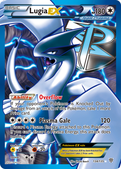 Lugia-EX, Plasma Storm #134, Pokémon TCG card