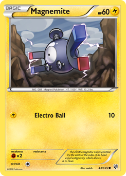 Magnemite, Plasma Storm #43, Pokémon TCG card
