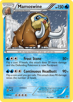 Mamoswine, Plasma Storm #28, Pokémon TCG card