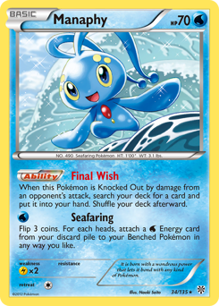 Manaphy, Plasma Storm #34, Pokémon TCG card