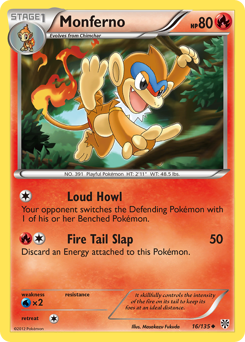 Monferno, Plasma Storm #16, Pokémon TCG card
